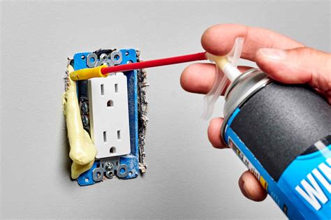 spray foam in electrical outlet